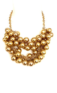 Gold Metallic Bead Necklace