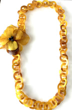 Load image into Gallery viewer, Long Yellow Floral Acrylic Chain Necklace
