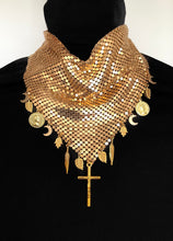 Load image into Gallery viewer, Gold Chainmail Neckerchief Charm Necklace
