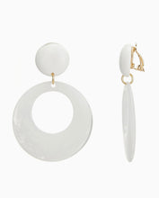 Load image into Gallery viewer, Clip On White Acrylic Hoop Earrings
