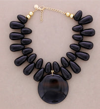 Load image into Gallery viewer, Black Resin Pendant Necklace
