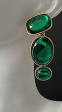 Load image into Gallery viewer, Chunky Green Jewelled Earring

