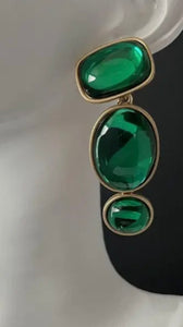 Chunky Green Jewelled Earring