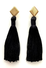 Load image into Gallery viewer, Black Tassel Earrings
