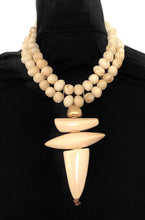 Load image into Gallery viewer, Cream Resin Tribal Pendant Necklace
