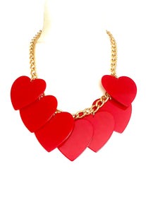 Red Heart Acrylic Necklace