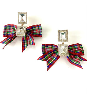 Tartan Bow Earrings