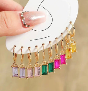 Set of 5 Pairs Mini Drop Jewel Earrings