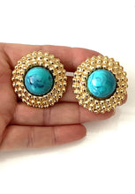 Load image into Gallery viewer, Clip On Vintage Turquoise Earrings
