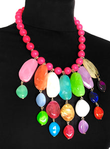 Rainbow Bead Acrylic Necklace