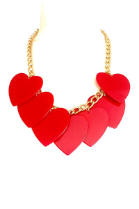 Red Heart Acrylic Necklace