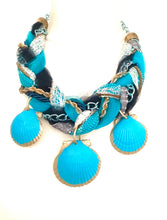 Load image into Gallery viewer, Blue Shell Plait Necklace
