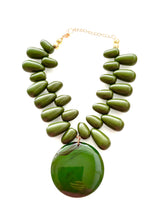 Load image into Gallery viewer, Green Resin Pendant Necklace
