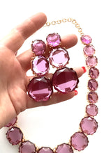 Load image into Gallery viewer, Purple Jewelled Necklace e and Earrings Set
