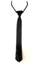 Load image into Gallery viewer, Black Beaded Tie Necklace
