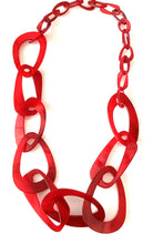 Load image into Gallery viewer, Long Red Acrylic Chain Necklace
