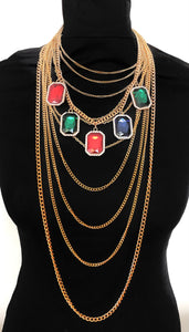 Jewelled Chain Statement Necklace