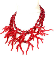 Load image into Gallery viewer, Red Acrylic Coral Necklace
