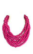 Load image into Gallery viewer, Chunky Pink Wooden Bead Necklace
