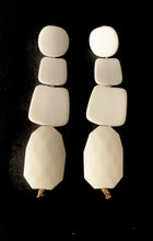 Load image into Gallery viewer, Long White Acrylic Bead Earrings
