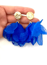 Load image into Gallery viewer, Cobalt Blue Chiffon Earrings
