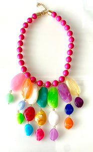 Rainbow Bead Acrylic Necklace