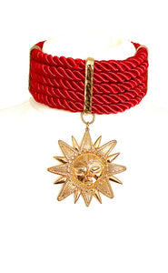 Gold Sun Choker Necklace