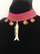 Load image into Gallery viewer, Pink Boho Fish Choker Necklace
