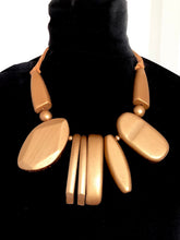 Load image into Gallery viewer, Chunky Gold Wooden Necklace
