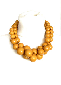 Chunky Mustard Bead Necklace