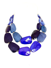Load image into Gallery viewer, Chunky Blue Faceted Bead Statement Necklace
