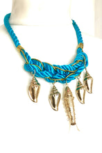 Load image into Gallery viewer, Turquoise Sea Charm Rope Necklace
