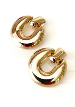 Load image into Gallery viewer, Clip On Gold Door Knocker Earrings
