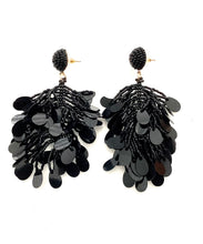 Load image into Gallery viewer, Black Bead and Sequin Earrings
