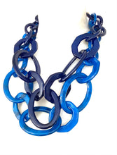 Load image into Gallery viewer, Chunky Blue Two Row Chain Necklace
