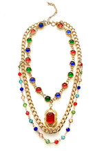 Load image into Gallery viewer, Vintage Jewelled Layered Chain Necklace
