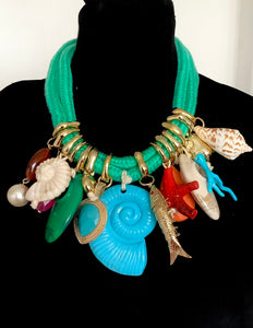 Chunky Sea Life Charm Statement Necklace