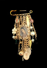 Load image into Gallery viewer, Gold Chain and Charm Brooch
