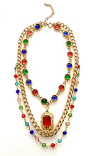 Load image into Gallery viewer, Vintage Jewelled Layered Chain Necklace
