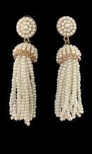 Load image into Gallery viewer, Pearl Beaded Tassel Earrings

