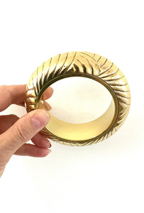 Chunky Vintage Gold Brass Bangle
