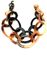 Load image into Gallery viewer, Black and Brown Double Acrylic Chain Necklace
