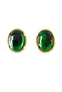 Clip On Green Vintage Earrings