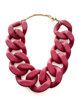 Load image into Gallery viewer, Burgundy Chunky Chain Necklace
