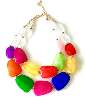 Load image into Gallery viewer, Bright Faceted Bead Two Row Necklace
