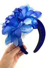 Load image into Gallery viewer, Blue Floral Padded Headband
