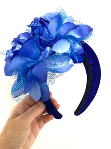 Blue Floral Padded Headband