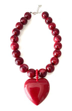 Load image into Gallery viewer, Burgundy Chunky Heart Necklace
