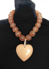 Load image into Gallery viewer, Beige Acrylic Heart Necklace
