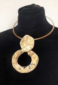 Gold Hammered Torque Necklace